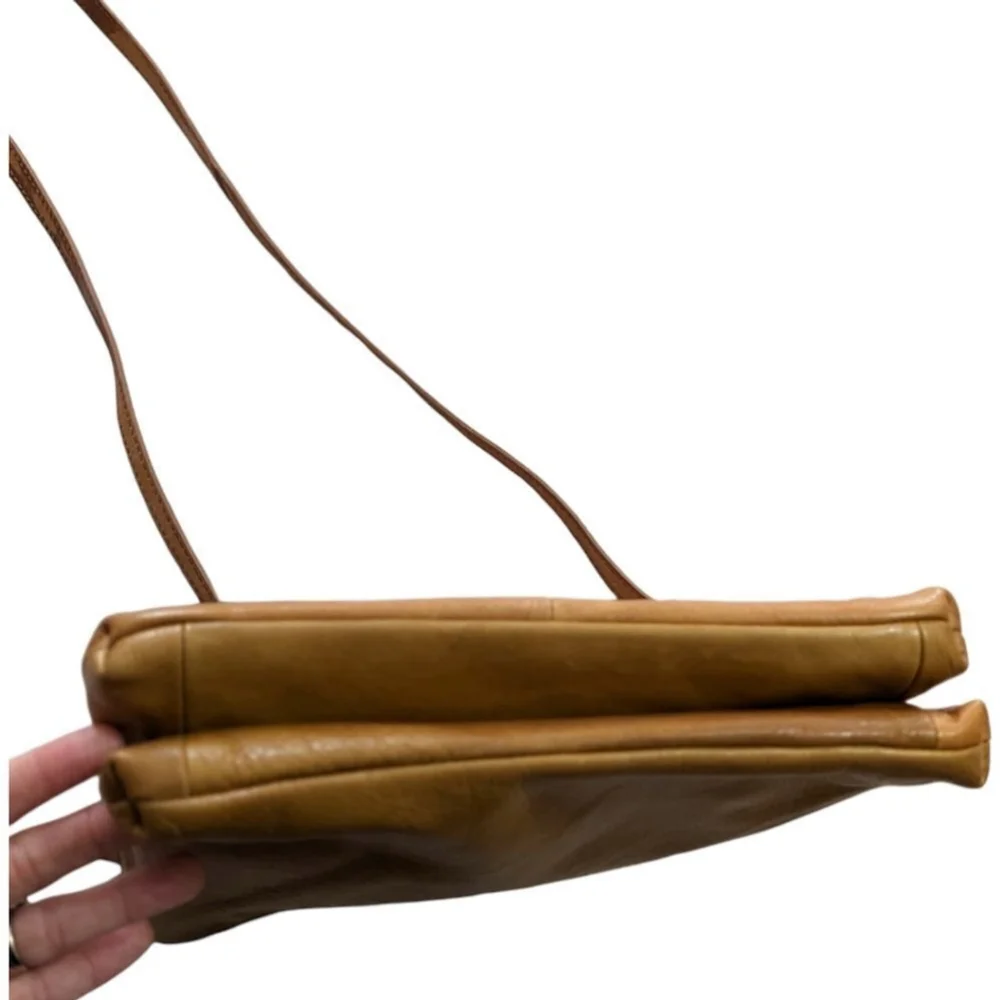MARGOT New York Whiskey Tan Leather Accordion Crossbody